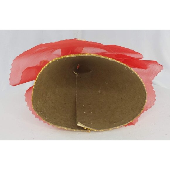 Vintage Christmas Angel Tree Topper Japan Red Mandolin - Picture 5 of 7